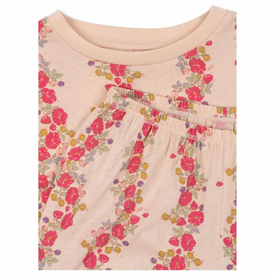 Outlet Konges Sløjd Ensemble T-Shirt et Short Famo Volant Coton Bio | Rose pâle