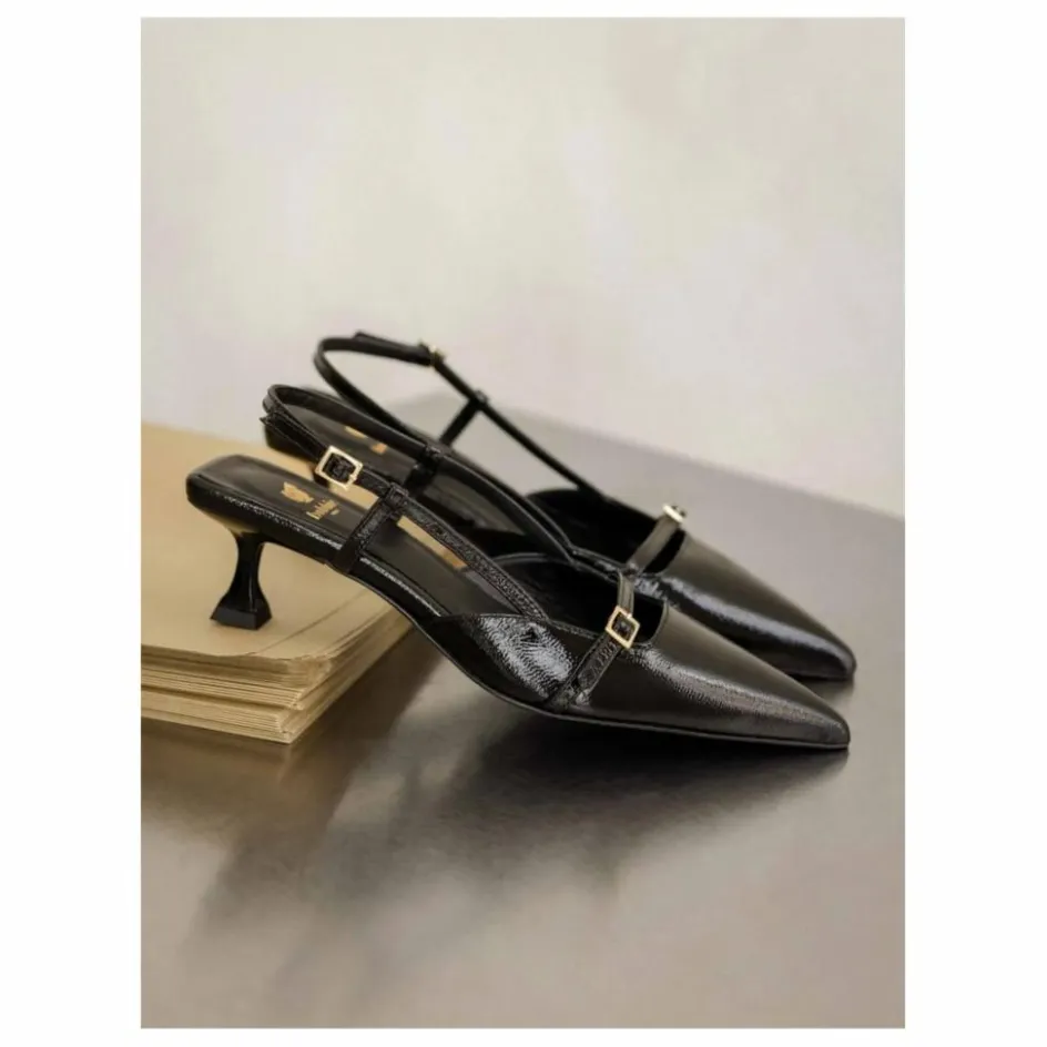 Bobbies Escarpins Reem Cuir Verni Froissé ||Femme Chaussures À Talons