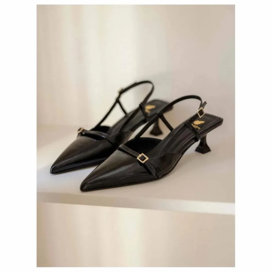 Bobbies Escarpins Reem Cuir Verni Froissé ||Femme Chaussures À Talons