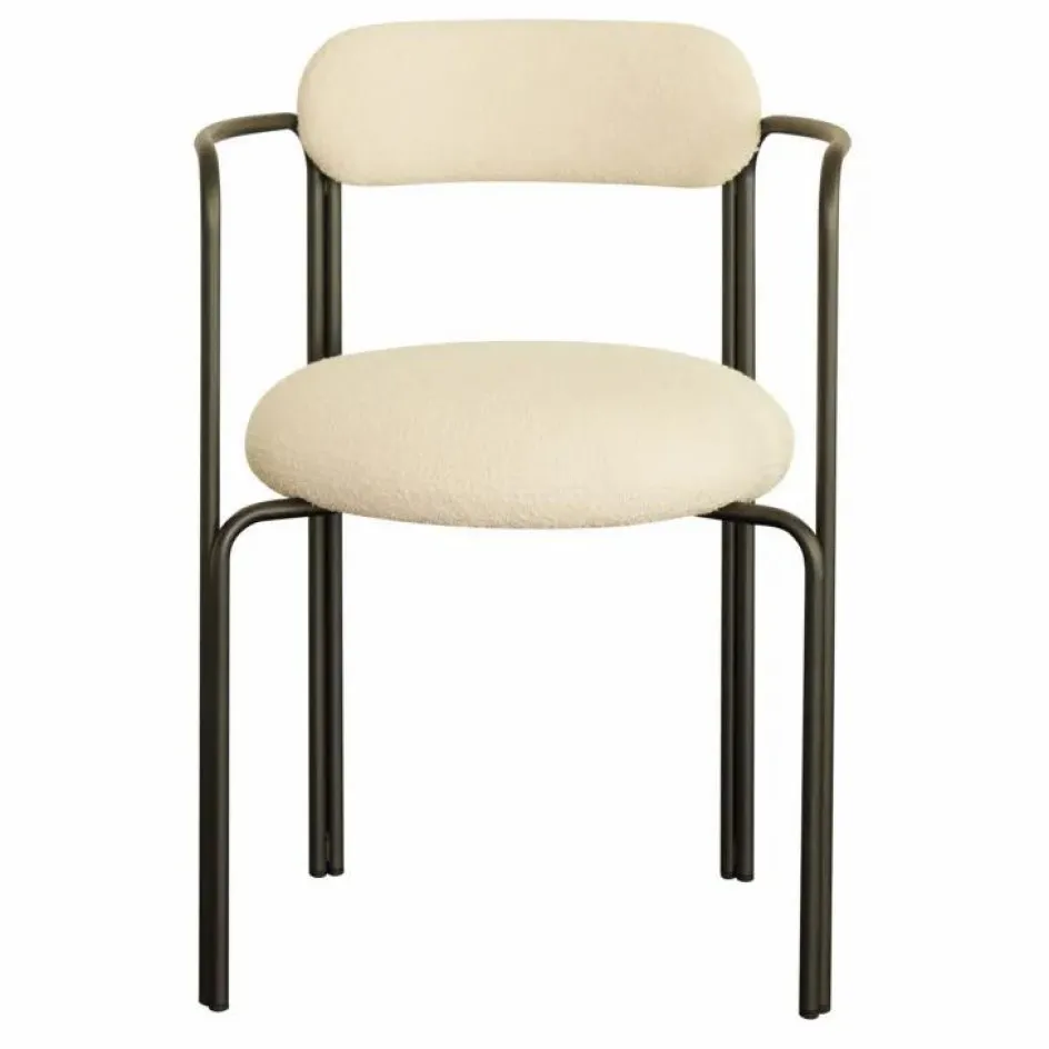 Hot Gabrielle Paris Fauteuil colombe, assise en bouclette | Crème