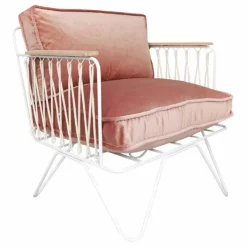 Honoré Fauteuil Croisette blanc epoxy, velours || Canapés, Fauteuils