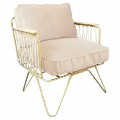 Outlet Fauteuil Croisette doré mat epoxy, velours | Canapés, Fauteuils