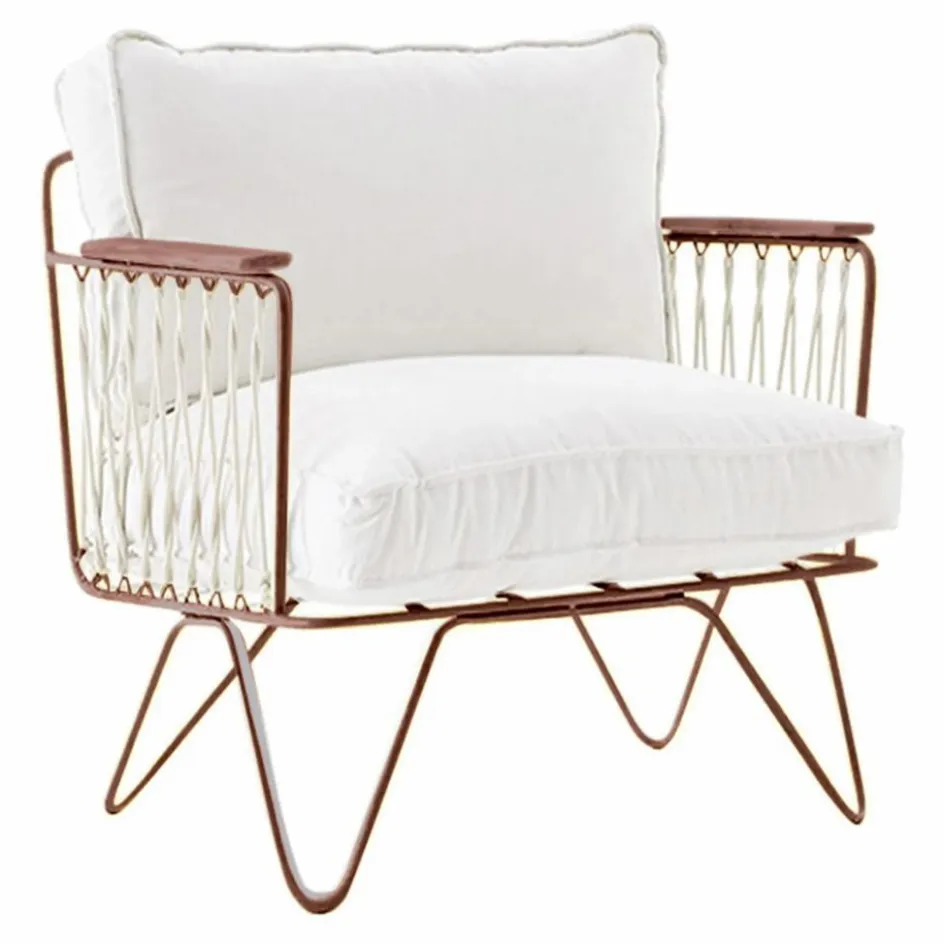 Honoré Canapés, Fauteuils*Fauteuil Croisette fer epoxy, coton blanc |