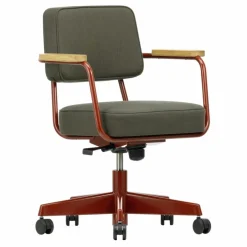 Vitra Chaises, Tabourets, Bancs*Fauteuil de bureau Direction Pivotant, piètement japonese red - Jean Prouvé |
