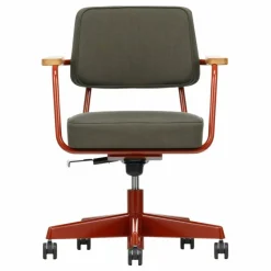 Vitra Chaises, Tabourets, Bancs*Fauteuil de bureau Direction Pivotant, piètement japonese red - Jean Prouvé |