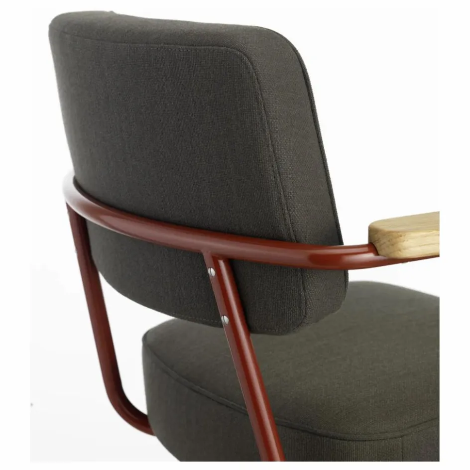 Vitra Chaises, Tabourets, Bancs*Fauteuil de bureau Direction Pivotant, piètement japonese red - Jean Prouvé |