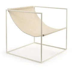 Discount Valerie Objects Fauteuil en cuir Solo Seat Ecru