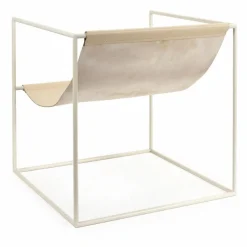 Discount Valerie Objects Fauteuil en cuir Solo Seat Ecru