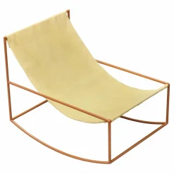 New Valerie Objects Fauteuil en lin Rocking Chair Jaune