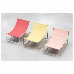 New Valerie Objects Fauteuil en lin Rocking Chair Jaune