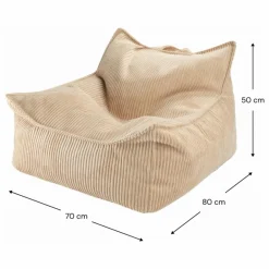 Best Wigiwama Fauteuil en velours côtelé | Marron clair