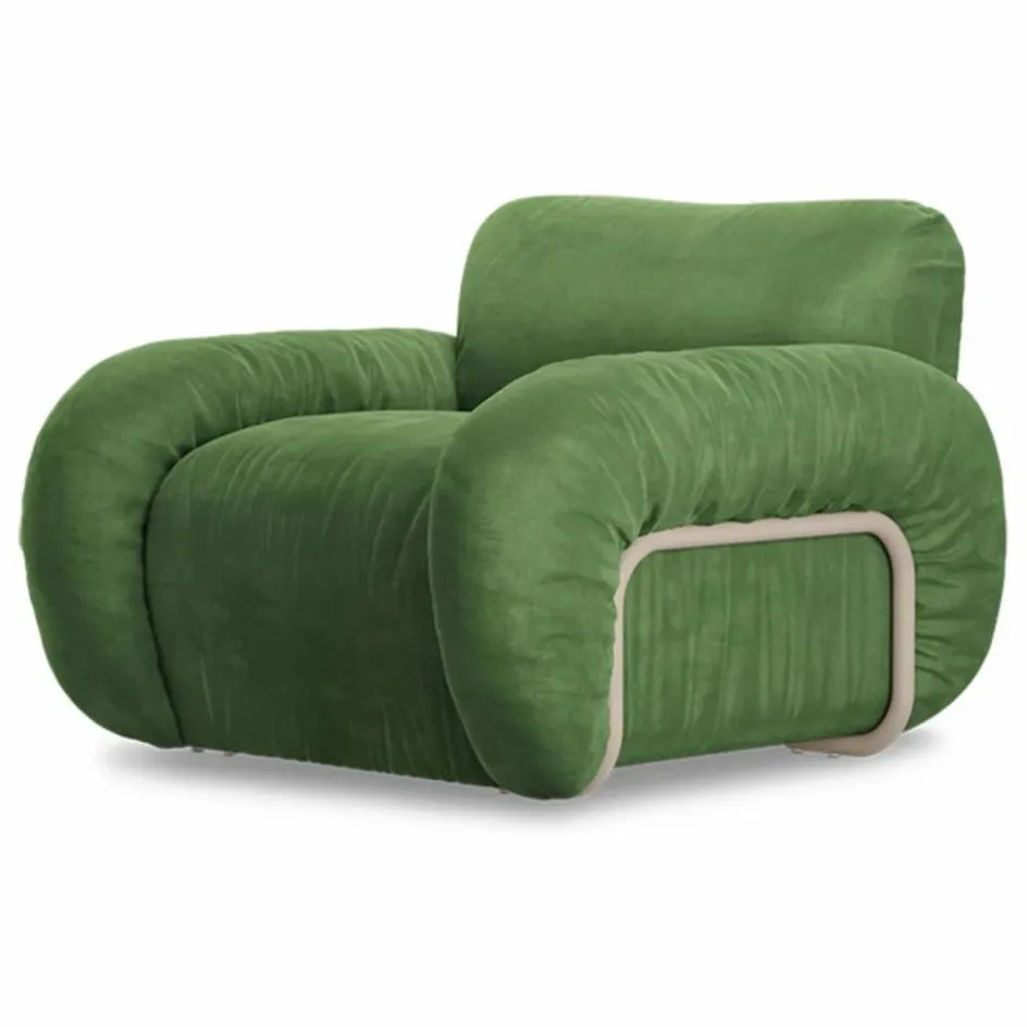 HKliving Fauteuil lounge en velours Arc || Canapés, Fauteuils