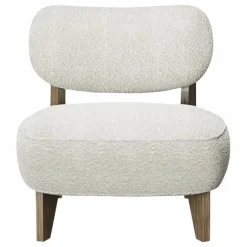 Panac Edition Fauteuil Nicolo en bouclette et chêne fumé - 65 cm | Off-White
