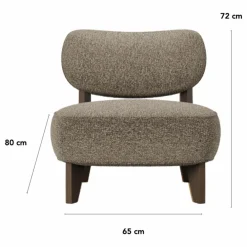Panac Edition Fauteuil Nicolo en bouclette et chêne fumé - 65 cm | Off-White