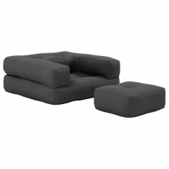 Karup Design Fauteuil-pouf Cube pour enfant | Gris foncé