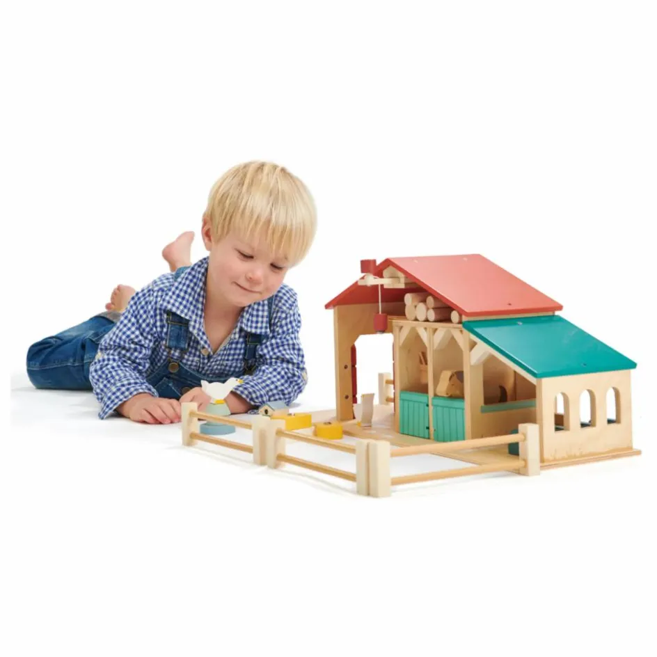 Tender Leaf Toys Figurines*Ferme en bois et ses accessoires