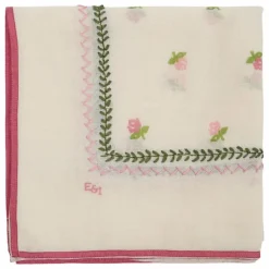 Discount Emile et Ida Foulard Roses Brodé Laine | Ecru
