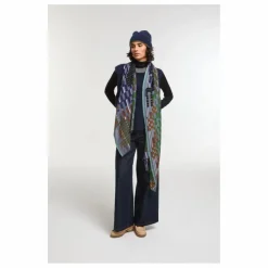 Sale Mapoésie Foulard Saccade Laine | Bleu gris