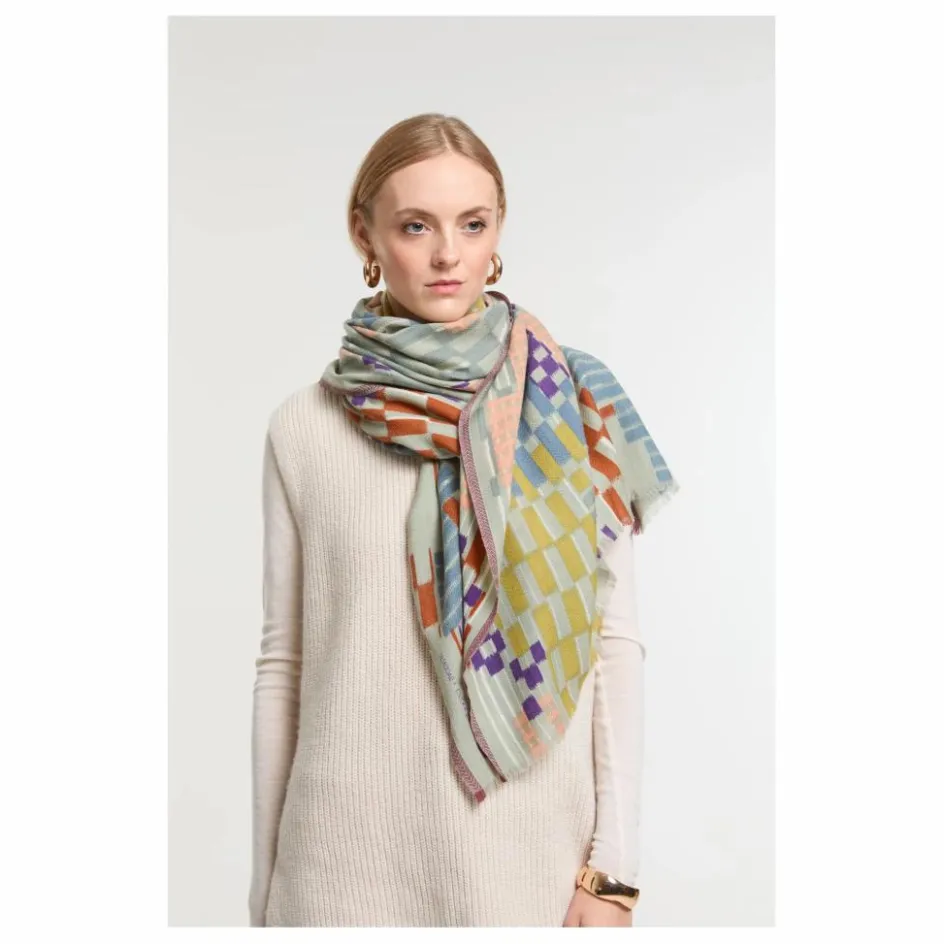 Discount Mapoésie Foulard Saccade Laine | Vert argile