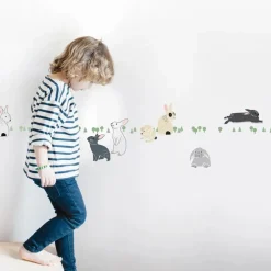 MIMI'lou Frise Lapins dans la forêt|Enfant Décoration Murale|Déco Murale Enfant