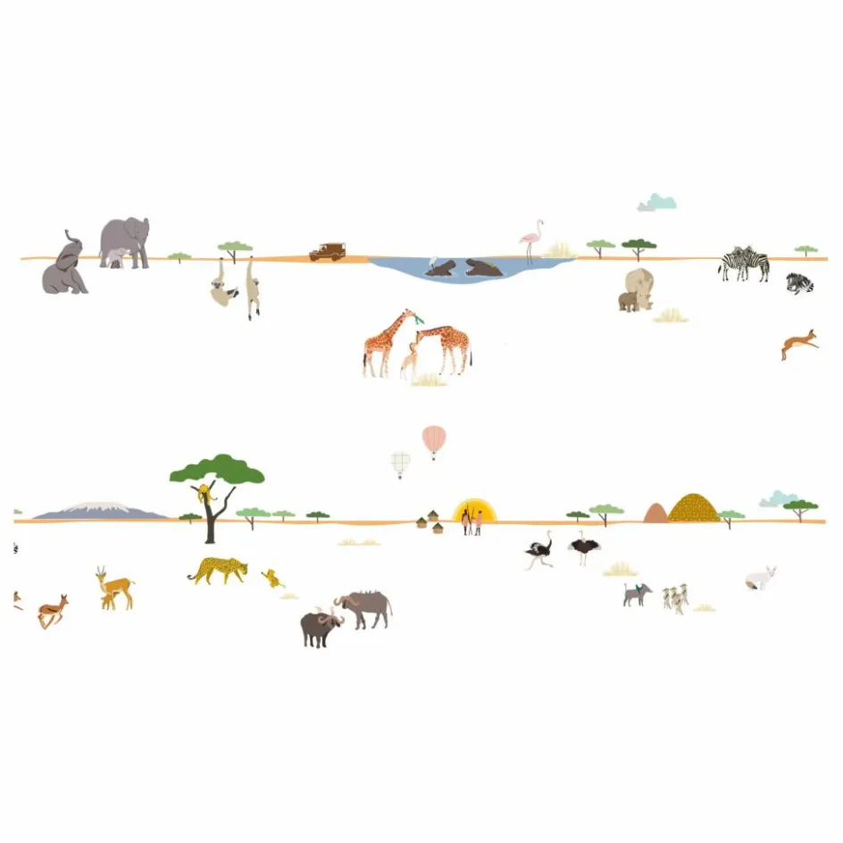 Sale Frise Safari Enfant Décoration Murale|Déco Murale Enfant