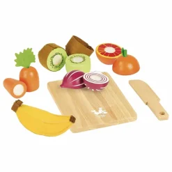 Outlet Vilac Fruits et légumes à découper en bois - Set de 7 Multicolore