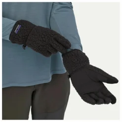 New Patagonia Gants Retro Pile Fibres Recyclées | Noir