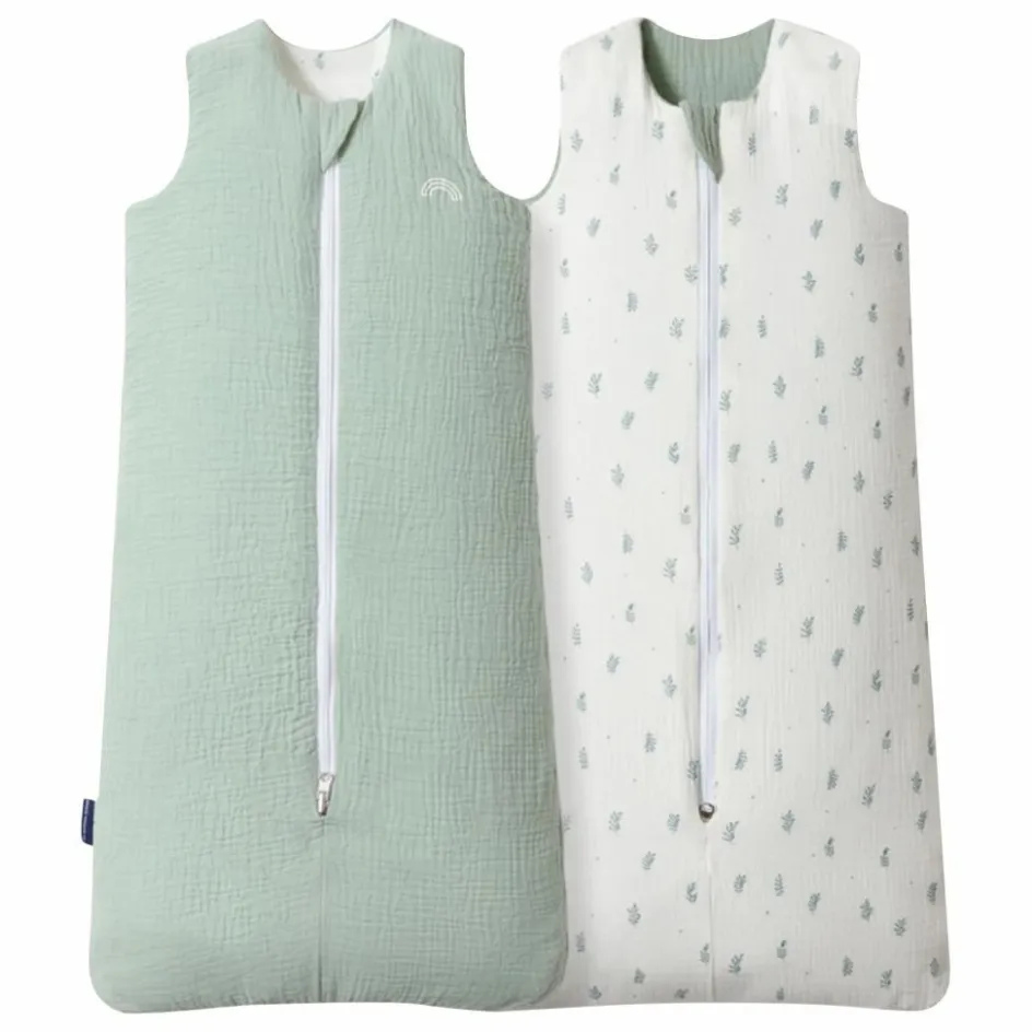Hot Les Petites Billes Gigoteuse multi-saisons réversible en double gaze de coton | Sauge