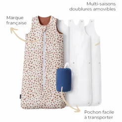 Les Petites Billes Gigoteuse multi-saisons réversible en double gaze de coton || Gigoteuses, Tours De Lit|Gigoteuses, Emmaillotage
