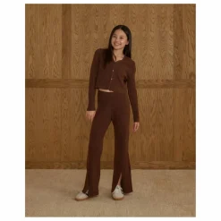New Rylee + Cru Gilet Côtelé Maille | Marron