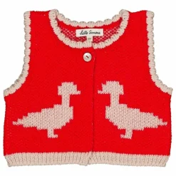 Online Hello Simone Gilet Penny Canards Laine Alpaga et Mérinos | Rouge