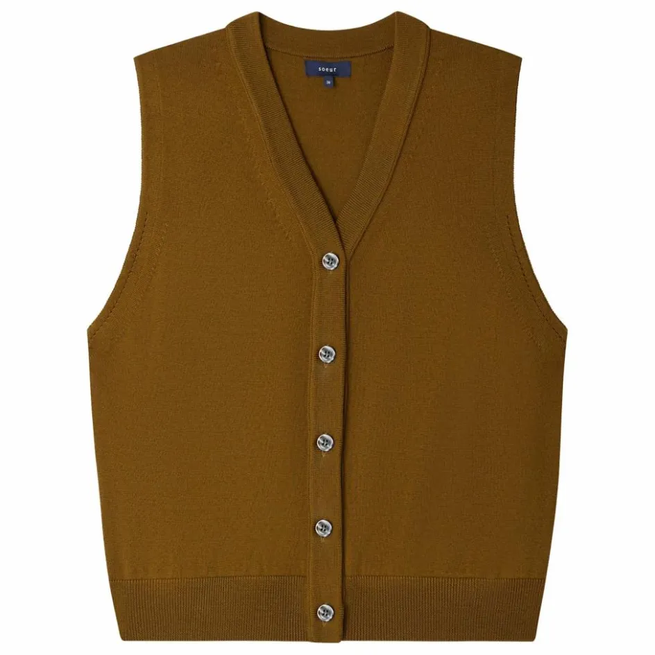 Sale Soeur Gilet Sans Manches Chiara Laine Mérinos | Bronze