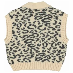 Online Piupiuchick Gilet Sans Manches Léopard Laine | Rose pâle