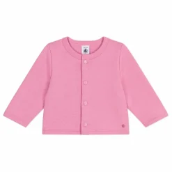 Online Petit Bateau Gilet Uni Coton Bio | Rose bonbon