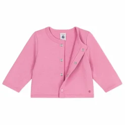 Online Petit Bateau Gilet Uni Coton Bio | Rose bonbon