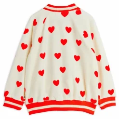 Hot Mini Rodini Gilet Zippé Cœurs Velours Coton Bio | Blanc