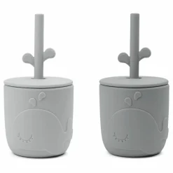 Hot Gobelet et paille Wally - Set de 2 | Tasses Et Gobelets D'Apprentissage|Premiers Repas