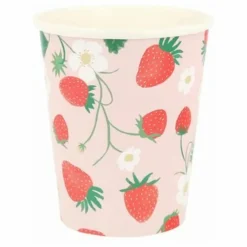 Meri Meri Gobelets Fraise - Set de 8|Enfant Décoration De Fête
