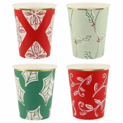 Enfant Meri Meri Décoration De Fête*Gobelets Noël motifs Block Print - set de 8