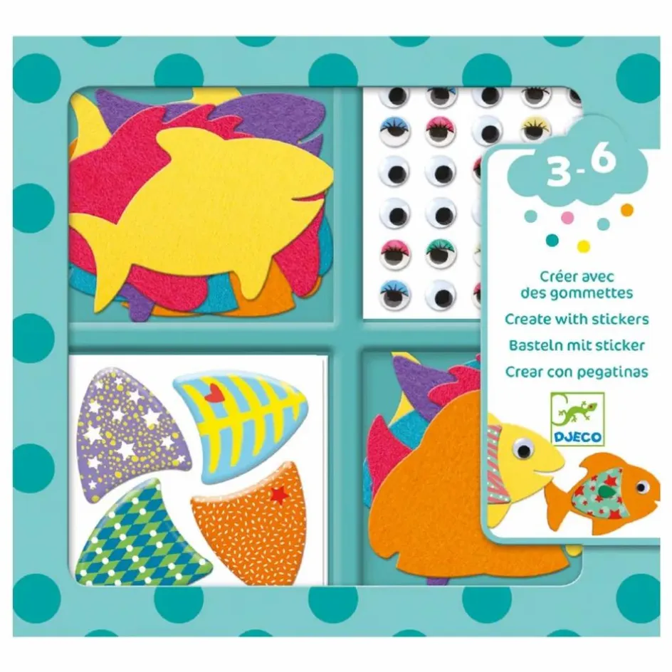Sale Djeco Gommettes J'aime les poissons Multicolore