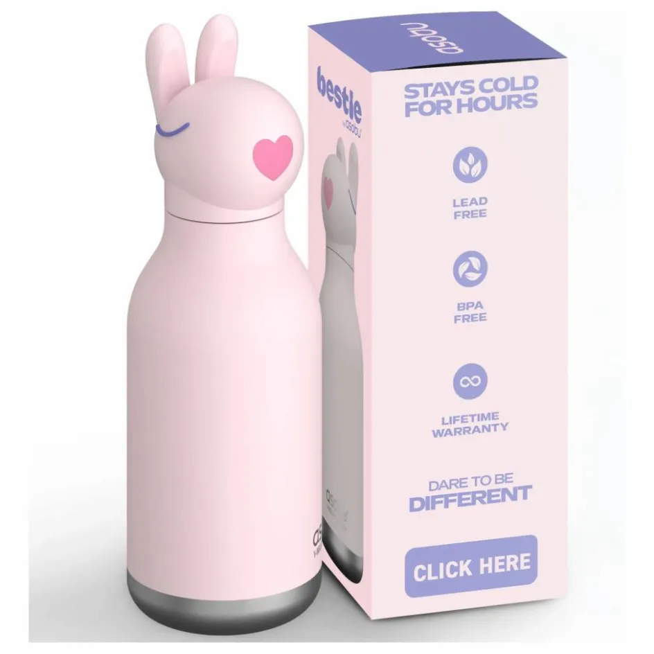 New Asobu Gourde en inox Lapin | Rose pâle