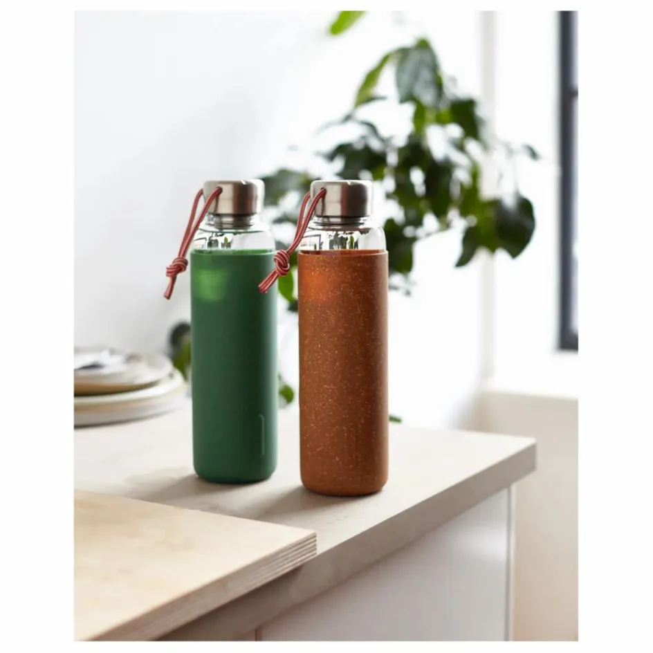 Best Black + Blum Gourde en verre borosilicate- 600 ml | Olive