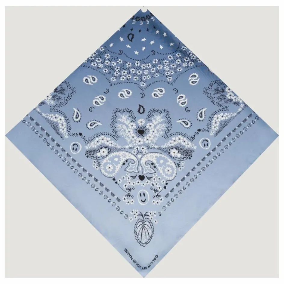 Hot Call it by your name Grand Bandana Bicolore Soie | Bleu