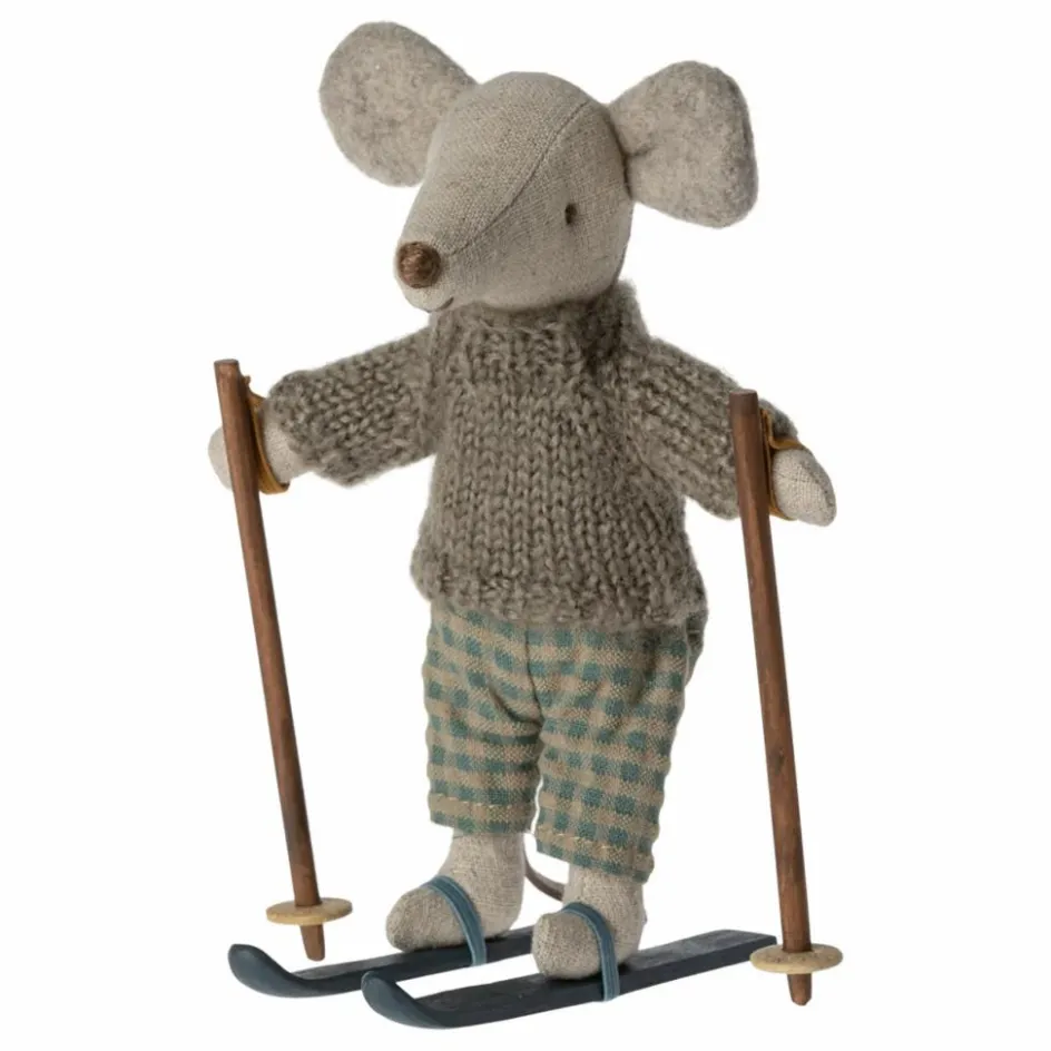Online Maileg Grand frère souris avec sa paire de ski Multicolore