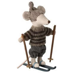 Maileg Maisons De Poupées*Grand Frère souris et ses skis |