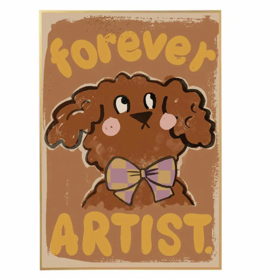 Best Studio Loco Grande affiche Chien Forever artist Multicolore