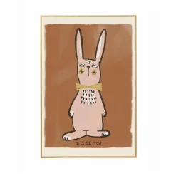 Hot Studio Loco Grande affiche Lapin I see you Multicolore