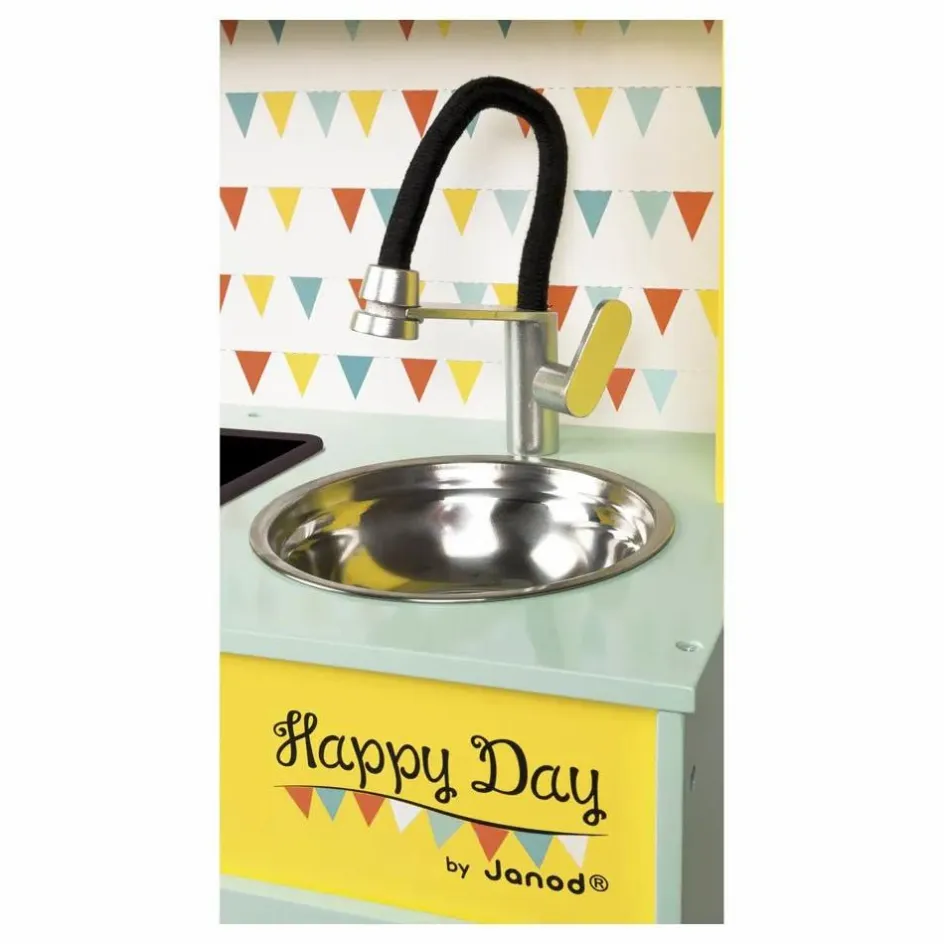 Online Janod Grande cuisine équipée en bois Happy day | Jaune