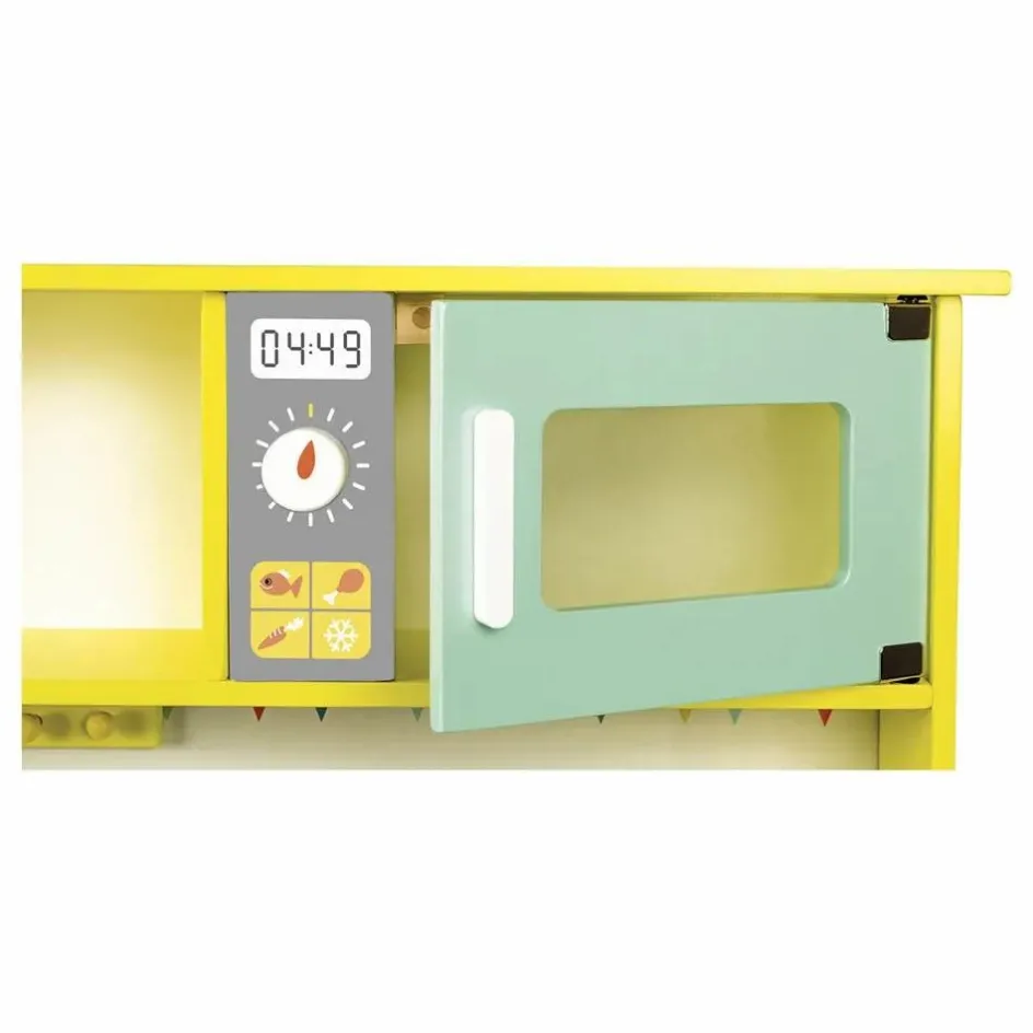 Online Janod Grande cuisine équipée en bois Happy day | Jaune
