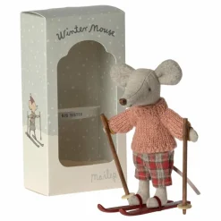 Maileg Grande sœur souris avec sa paire de ski| Maisons De Poupées